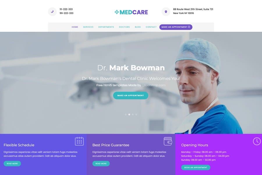 Responsive medical website theme