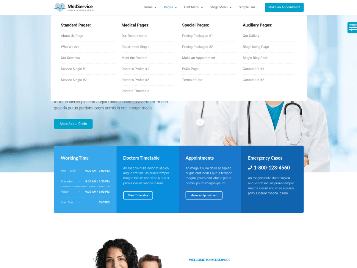 Bootstrap Hospital or Clinic Website Themes