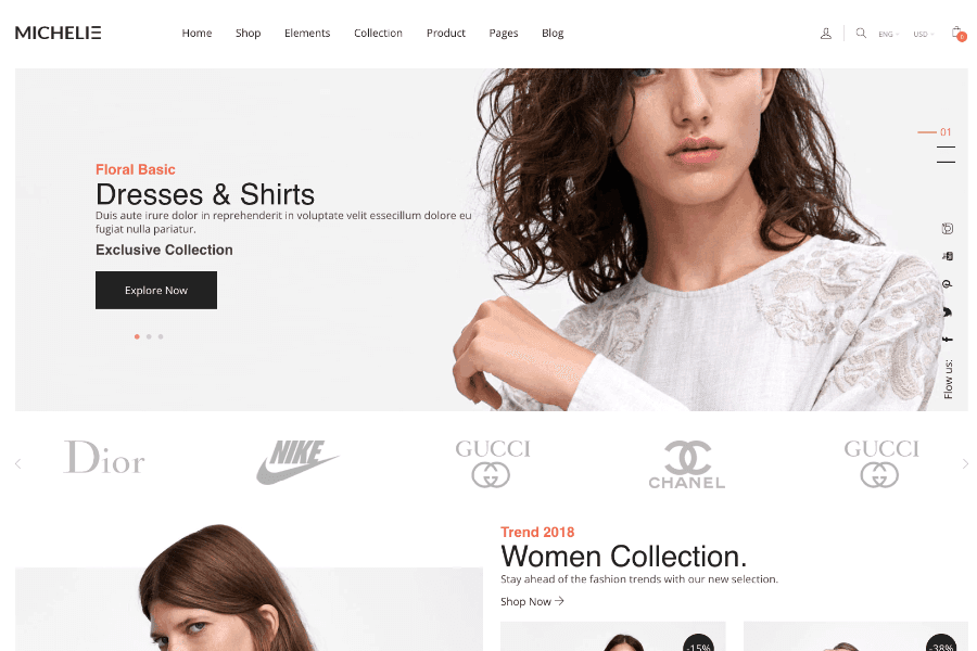 michelie minimal clean fashion shopify theme