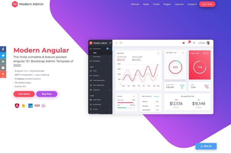 Modern Admin - Angular9 Bootstrap 4 Admin Panel Templates