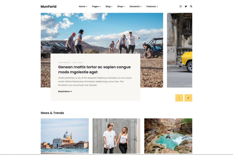 Munfarid - Elegant Bootstrap Blog Website Template