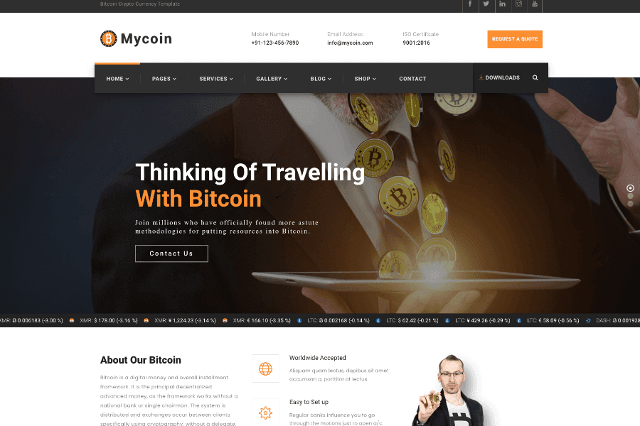 Mycoin - Cryptocurrency Website Template