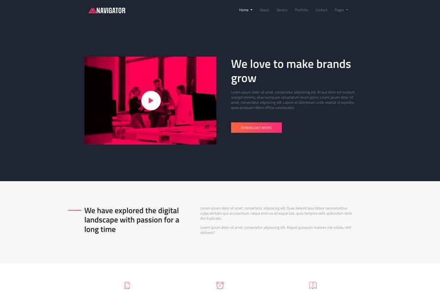 free one page HTML5 business themes responsive