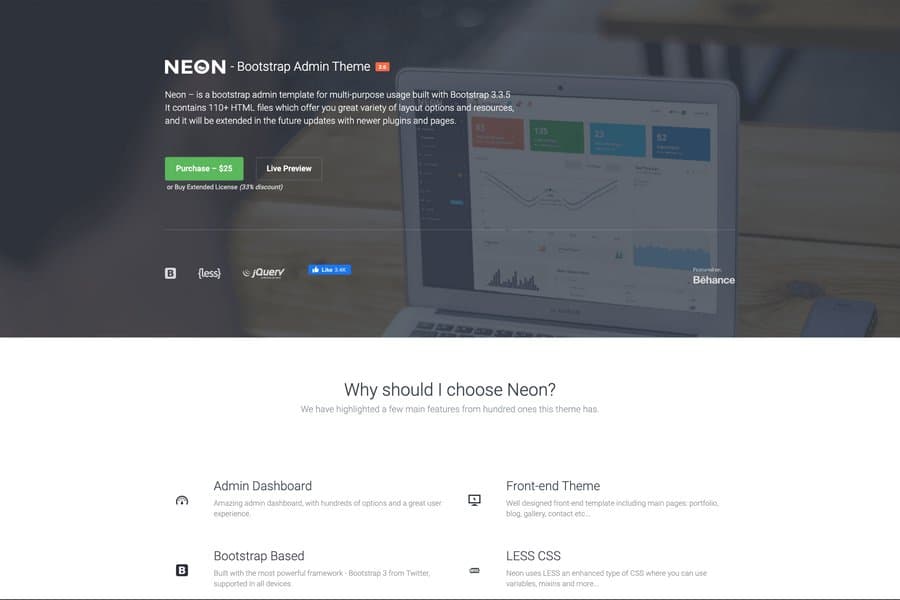 Neon - Multi-Purpose Bootstrap Admin Theme