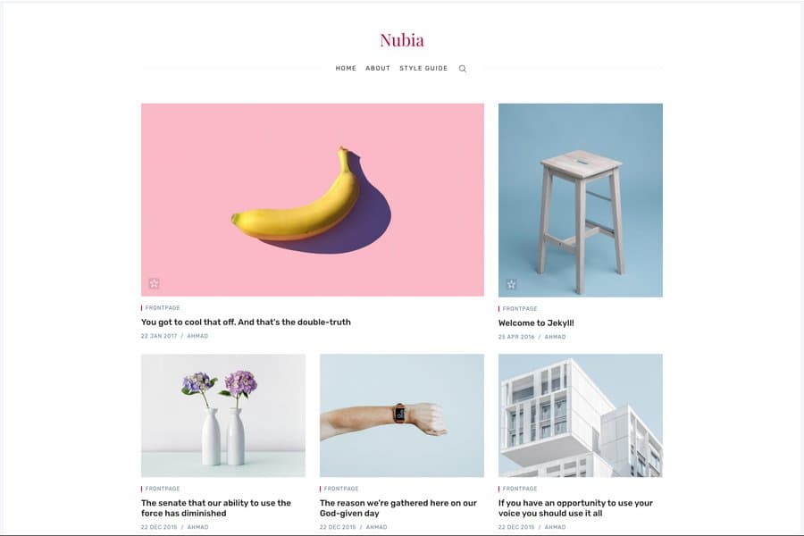 Nubia - Responsive super-fast Jekyll Blog Themes