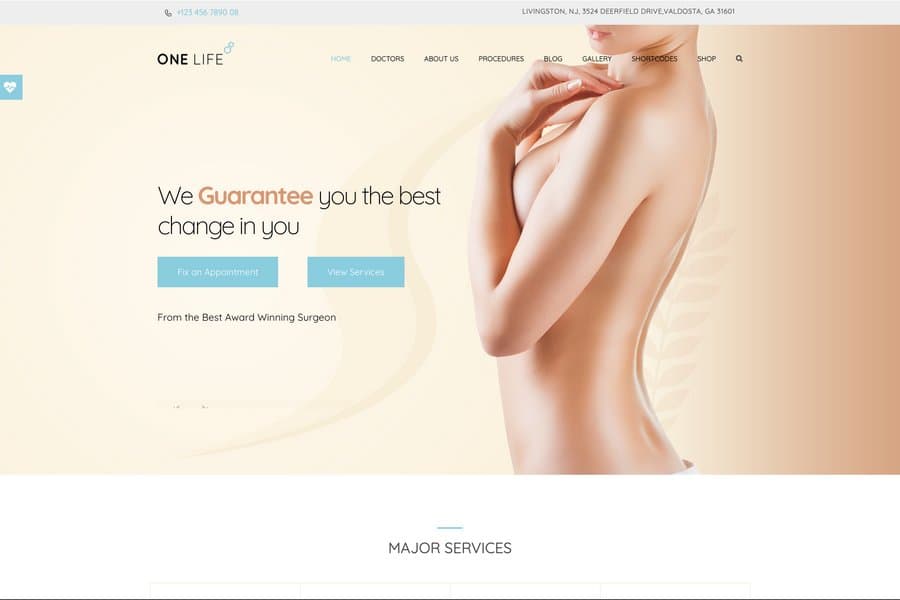 Cosmetic Clinic or Plastic Surgery Website Themes