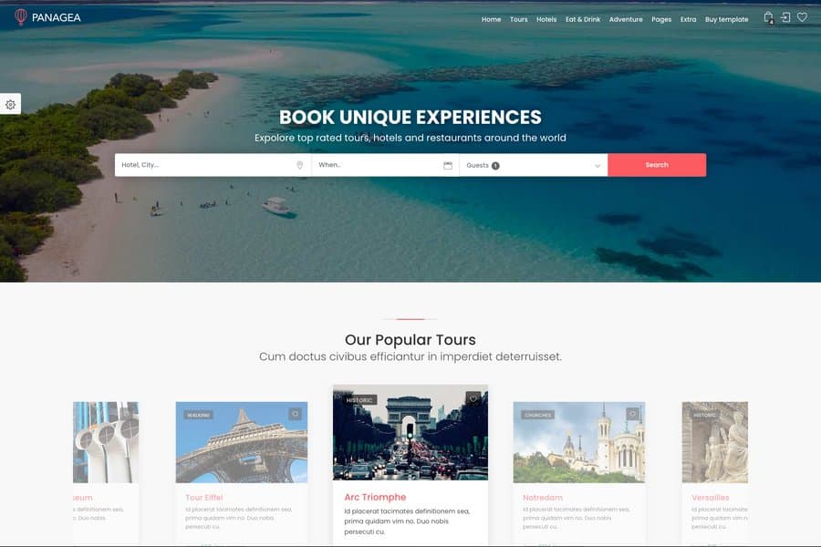 Panagea - Bootstrap Travel website Theme