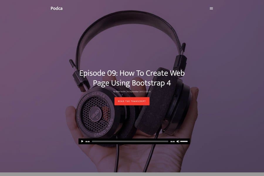 podca free podcast website template  