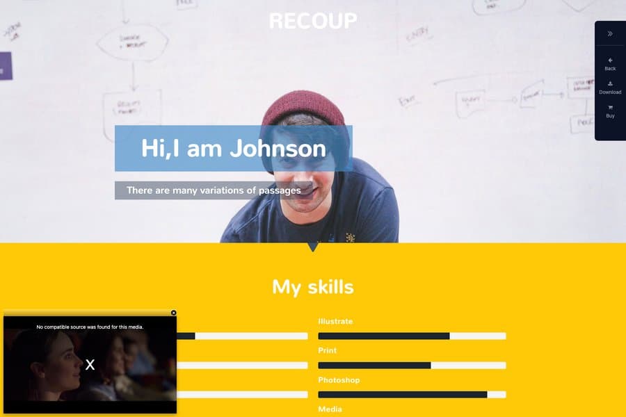 Bootstrap Responsive Personal Portfolio website templates