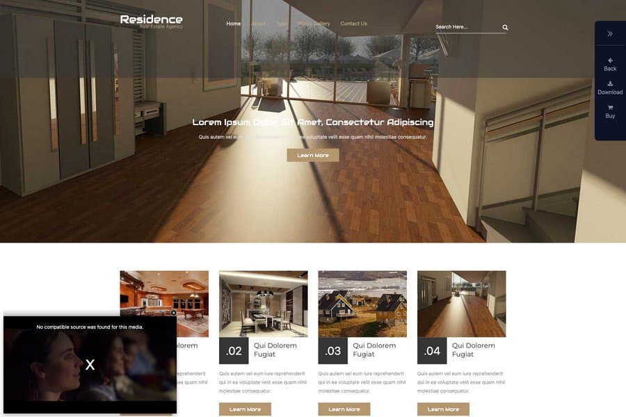 Residence Bootstrap Real Estate website Template