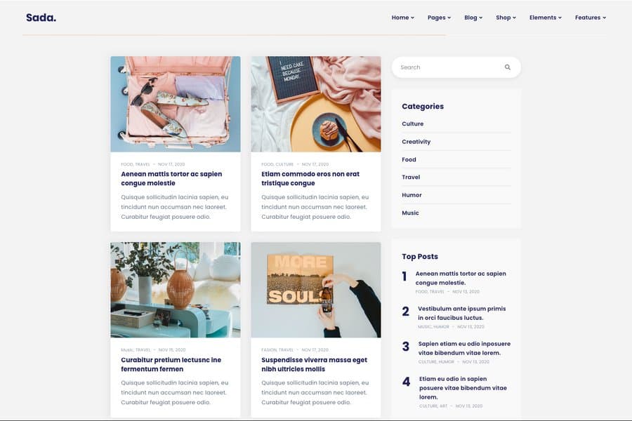 Sada - Bootstrap Ecommerce & Entertainment Themes