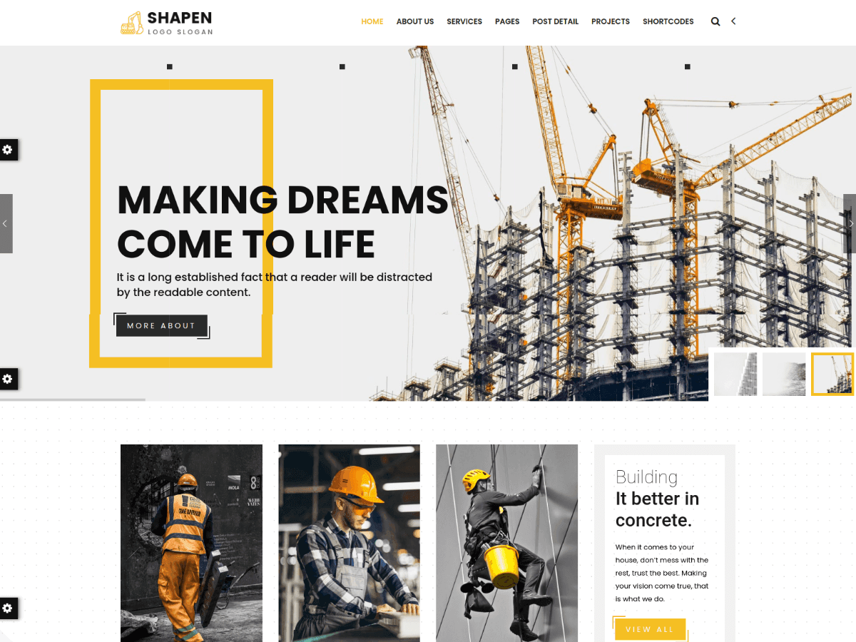 Shapen - Responsive HTML Construction Website Template