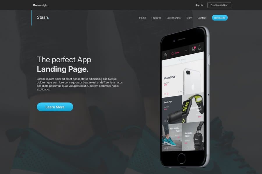 Stash - Bulma Template For Landing Page
