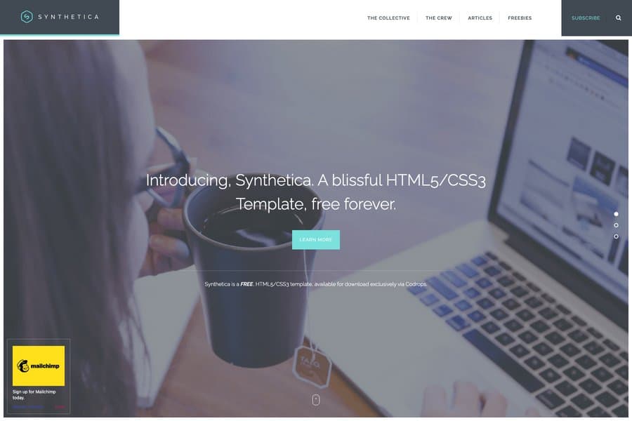 one page business website template