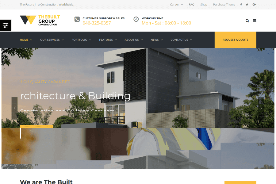 TheBuilt - Construction Company Website Template