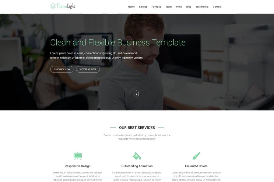 Free one page Business Website Template