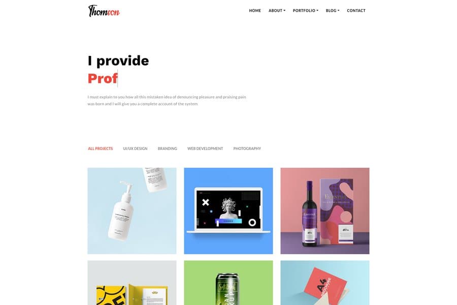 thomson free responsive portfolio website theme