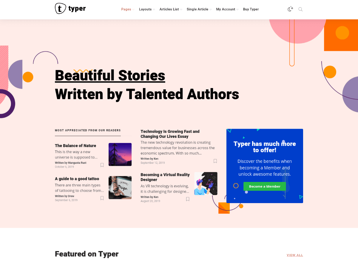 typer mulit author magazine template