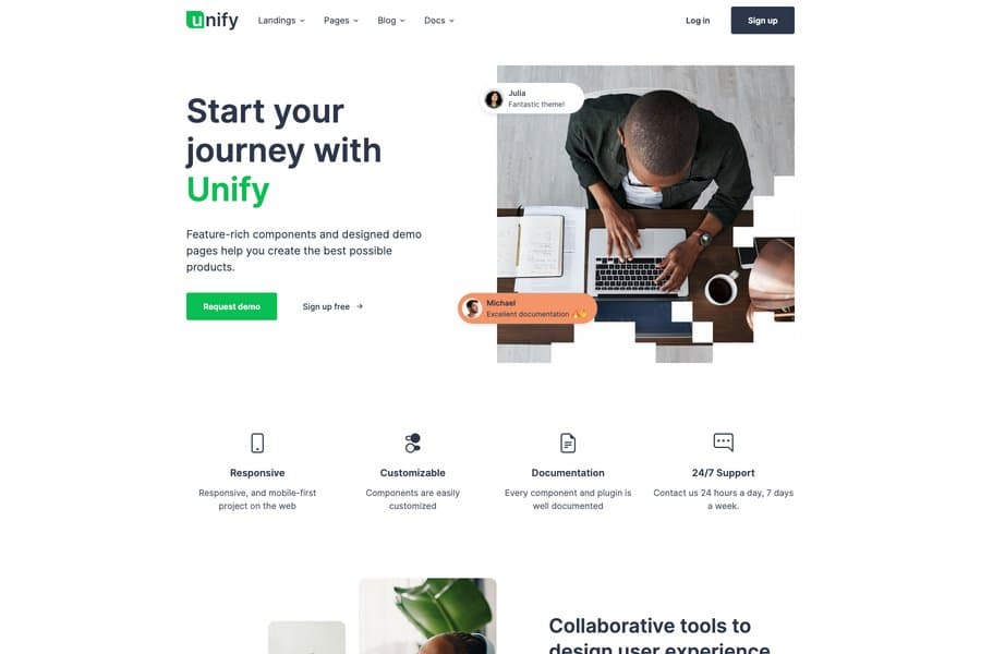 unify responsive website template