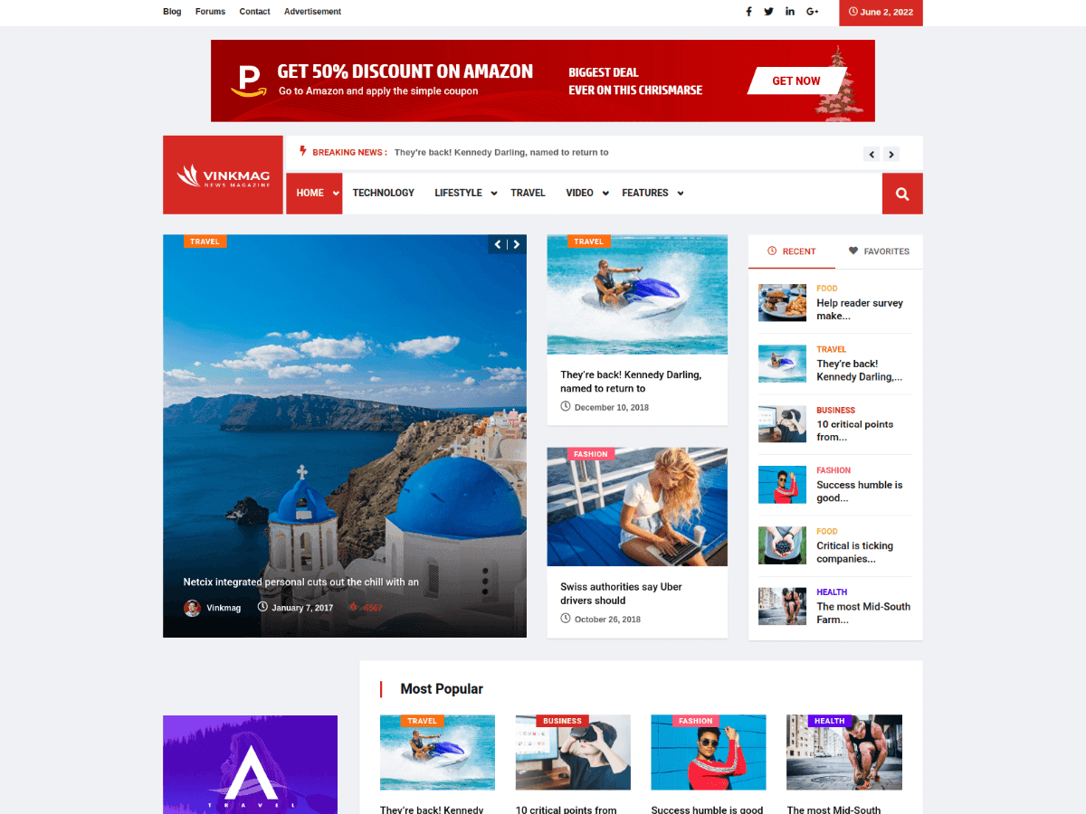 vinkmag news website templatefor wordpress