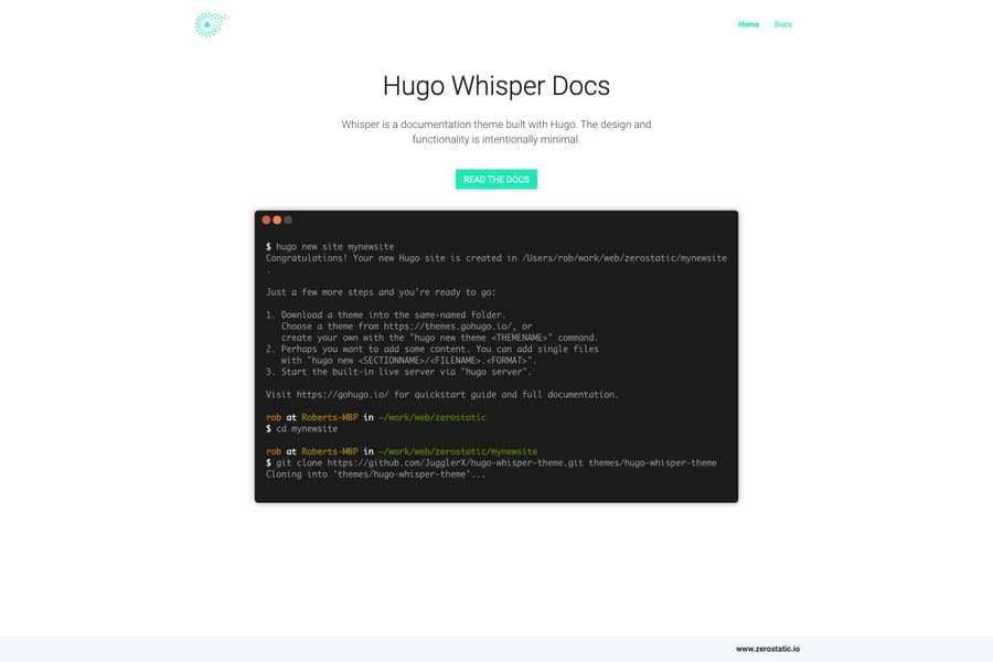 whisper - Hugo Documentation Template