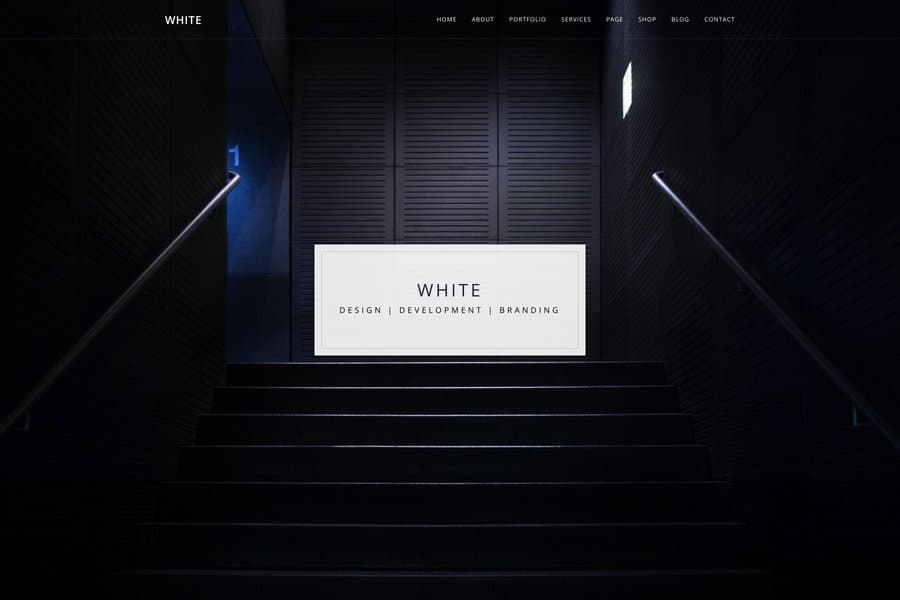 white wordpress portfolio template