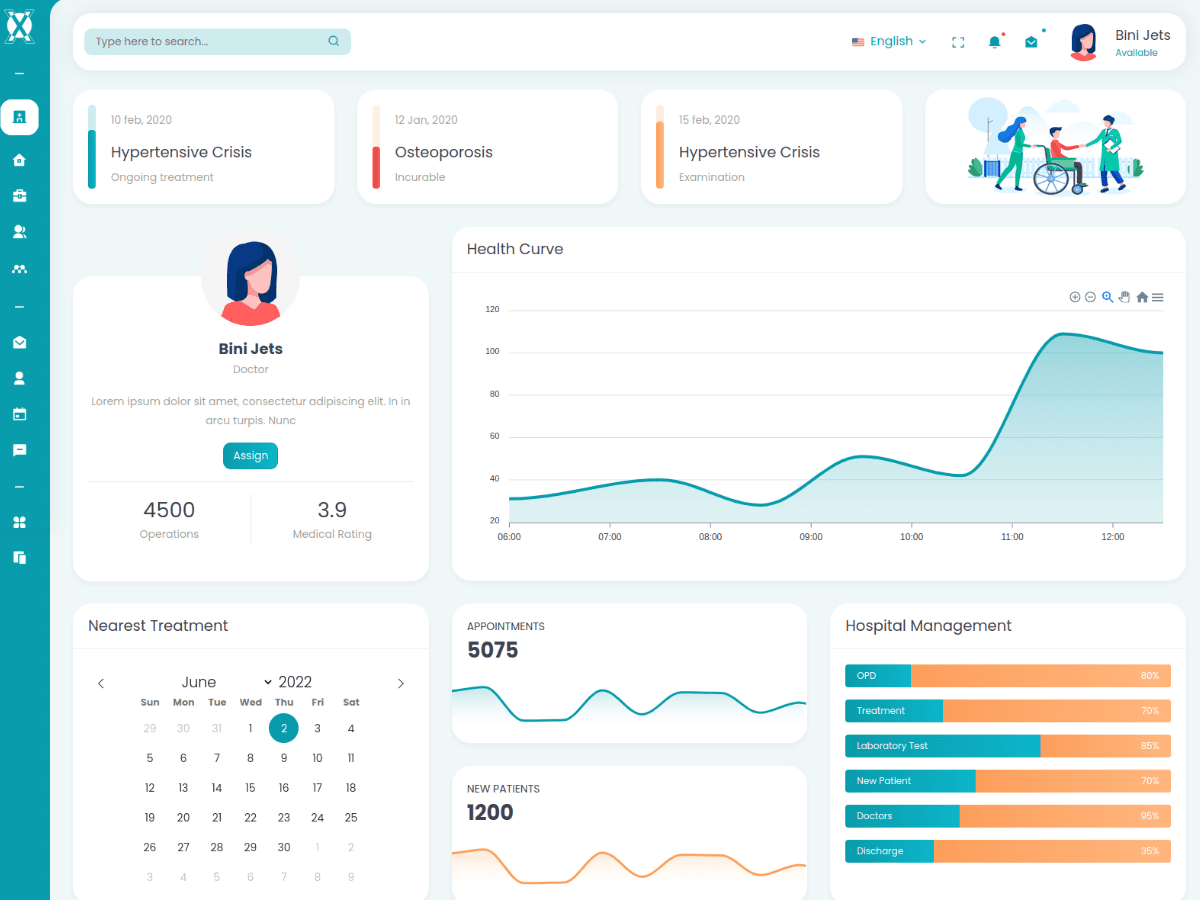 XRay - Medical and Hospital admin Dashboard Template