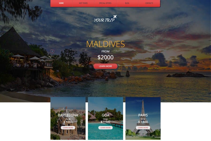 Your trip - Free Travel Website Theme