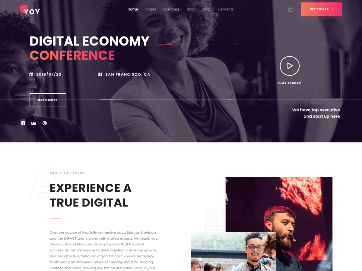 YOY - WordPress Event & Conference Website Template